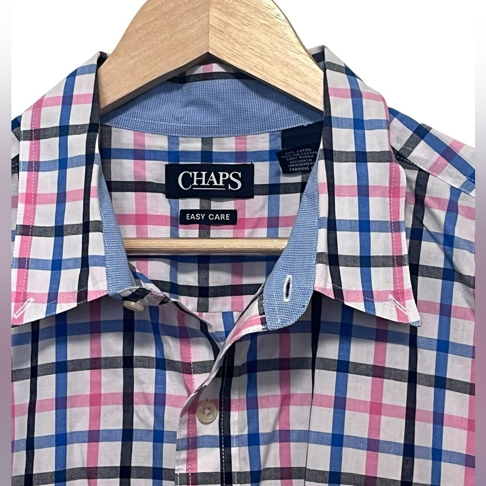 Chaps Men’s Multicolor Button- Down Plaid Shirt S… - image 5